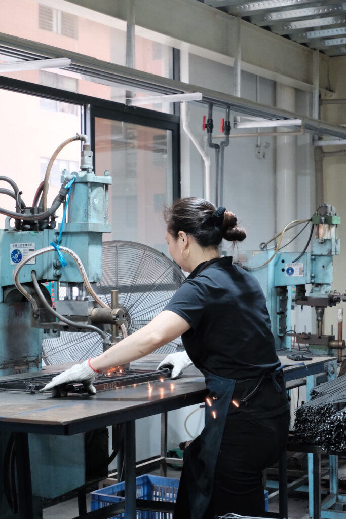 Factory workshop manufacturing process metal hardware production