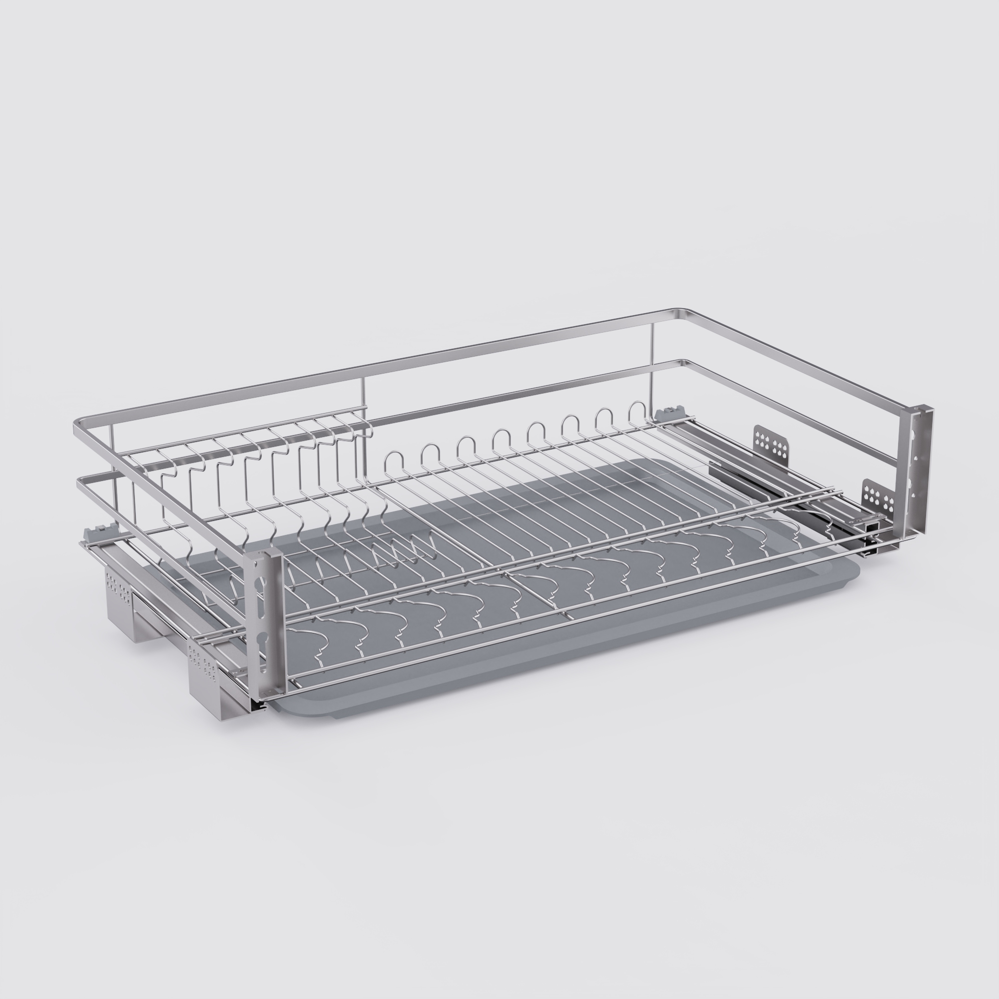Flat Wire Three-Side Drawer Basket — detail