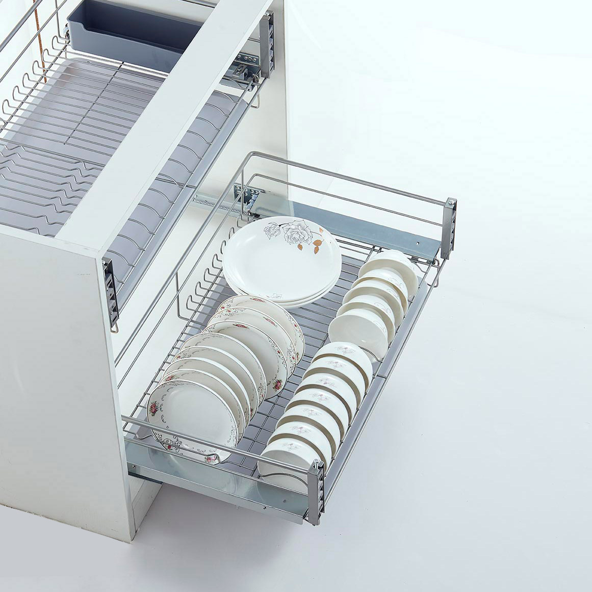 Flat Wire Three-Side Drawer Basket — detail