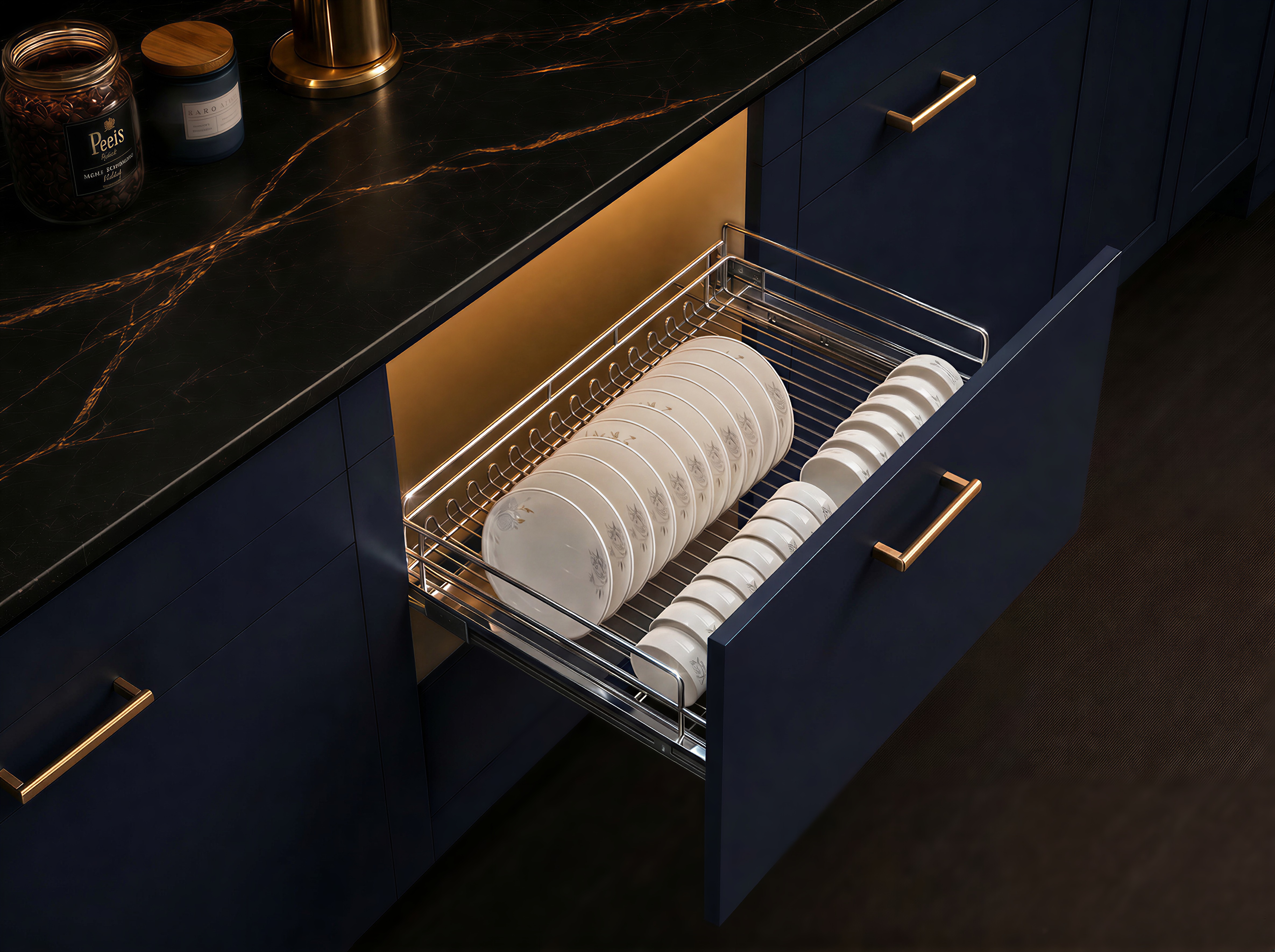 Flat Wire Four-Side Drawer Basket