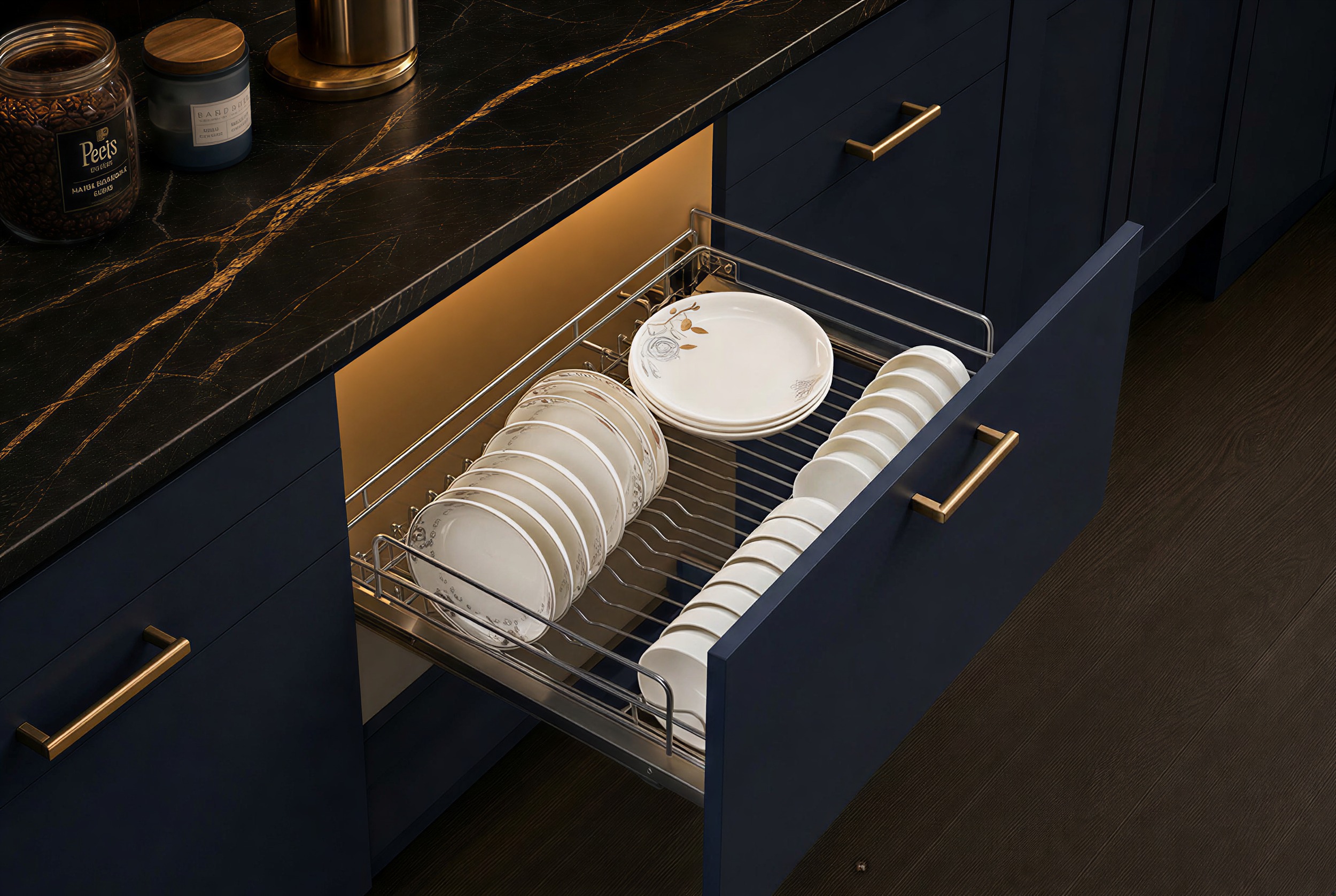 Oval Wire Four-Side Drawer Basket