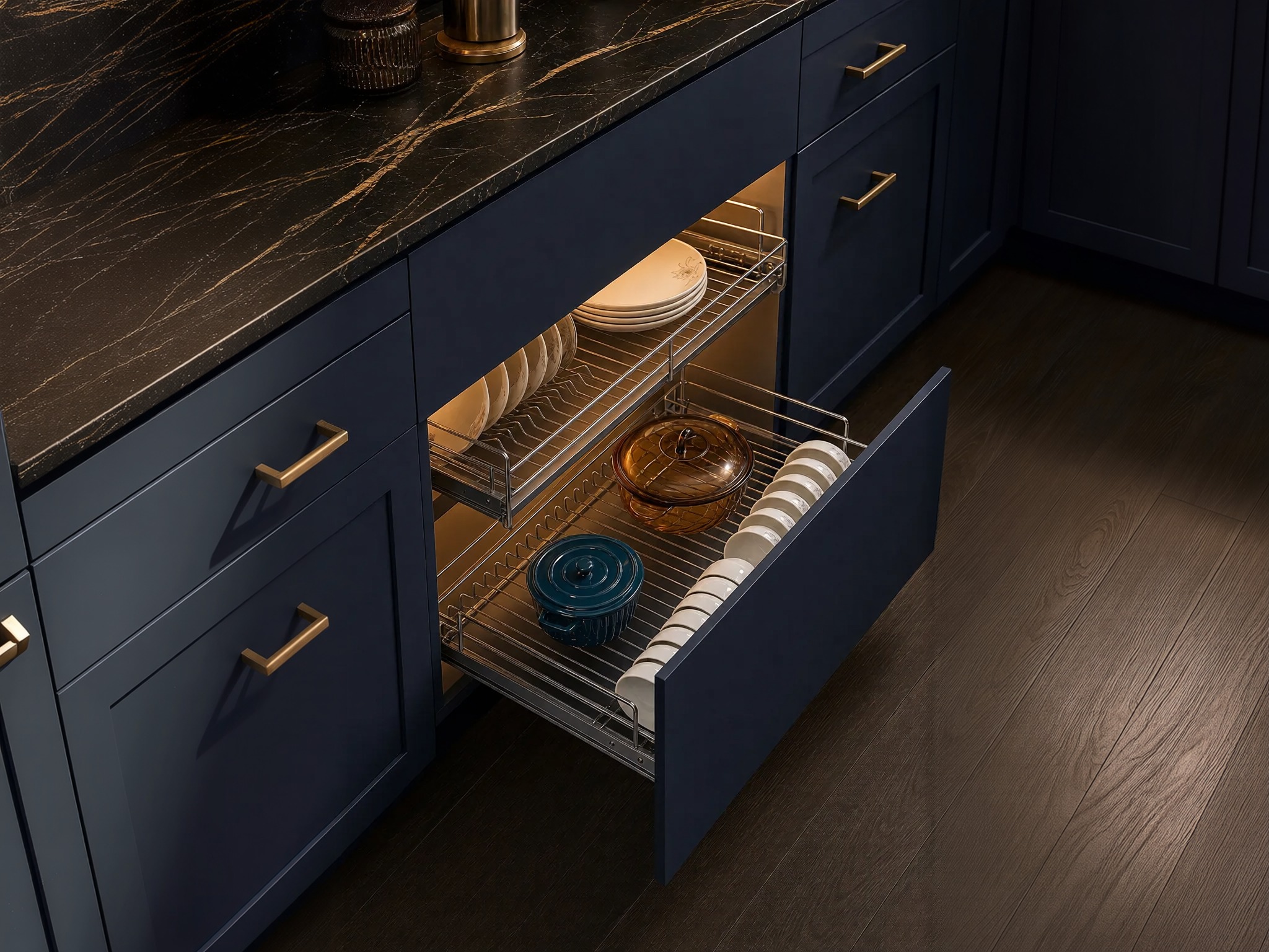 Oval Wire Four-Side Drawer Basket