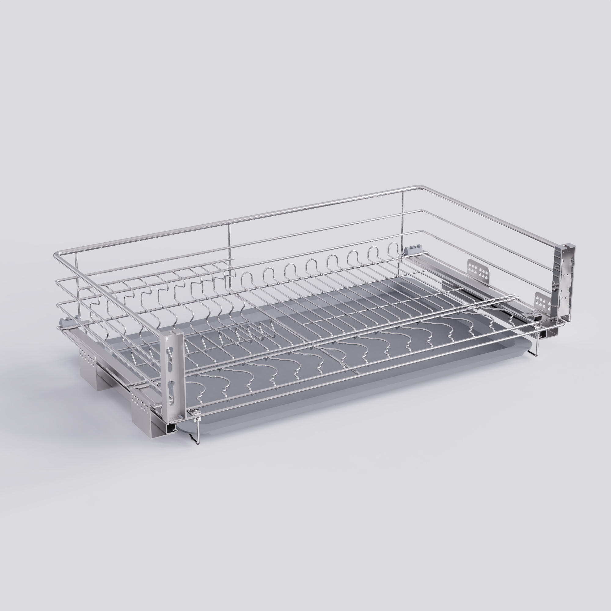 Round Wire Three-Side Drawer Basket — detail